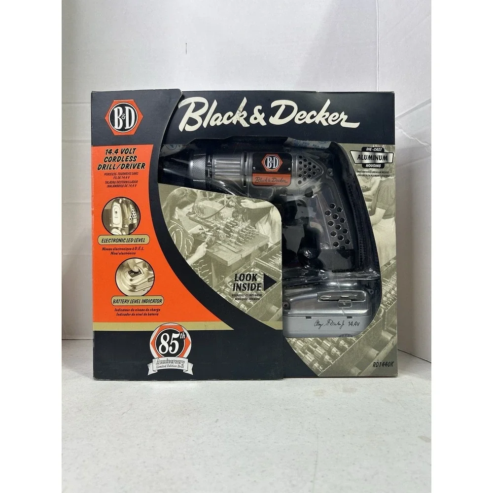 Black & Decker 85th Anniversary 14.4V Cordless Drill Driver RD1440 W/Battery